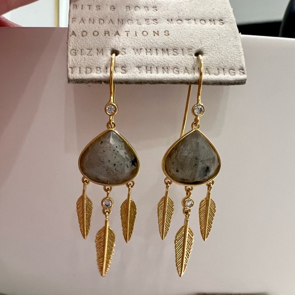 Anthropologie Jewelry - GORGEOUS!! NWT! ‘Anthropologie’ Dainty Drop Feather Earrings!!